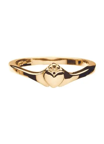 14ct Gold Vermeil Contemporary Claddagh Ring